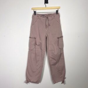 Pilcro Drawstring‎ Cargo Pants Purple Size 25 Anthropologie Utility Boho